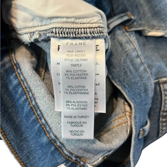 FRAME Le Slender Straight Leg Jeans Thistle Wash Women's Size 25 - Picture 6 of 6